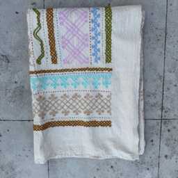 Handcrafted Suzani Quilt - 100% Cotton, Traditional Embroidery, Ethnic Bohemian Bedspread Or Sofa Cover - thumbnail 4
