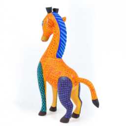 Red Giraffe Oaxacan Alebrije Wood Carving Mexican Folk Art Animal Sculpture Painting Decor - thumbnail 3