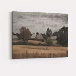 Rustic Farmstead Fields Impressionist Country Landscape Canvas Wall Art Print Decor Picture Ready To Hang - thumbnail 4