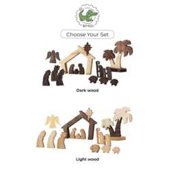 Kids Wooden Nativity Set Christmas Decorations Scene House Handmade Farmouse Decor Ornament Birth Of Jesus - thumbnail 2