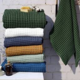 Organic Cotton Waffle Turkish Towel Set Bath & Hand - thumbnail 1