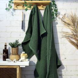 Organic Cotton Waffle Turkish Towel Set Bath & Hand - thumbnail 2