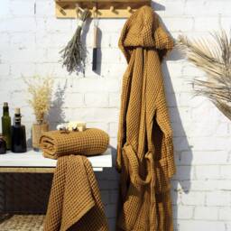 Organic Cotton Waffle Turkish Towel Set Bath & Hand - thumbnail 3