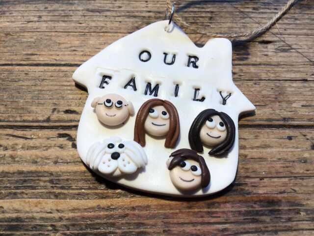 Personalised Family Plaque Wall Hanging Out New Home Sign Housewarming Gift Tree Clay - image 1
