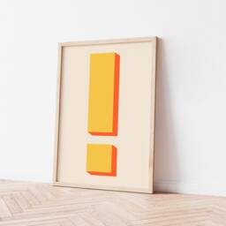 Exclamation Mark Quirky Print, Art Typography Graphic Poster, Portrait, A3 A4 A5, Funky Wall Gift, Decor, Fun Bold Colours - thumbnail 3