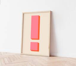 Exclamation Mark Quirky Print, Art Typography Graphic Poster, Portrait, A3 A4 A5, Funky Wall Gift, Decor, Fun Bold Colours - thumbnail 1
