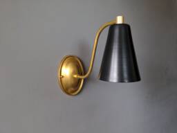 Brass Wall Light Sconce Cone Shade Contemporary Minimalist Ul