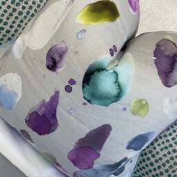 Voyage Maison Fabric, Decorative Pillow - Cushion Cover For Sofa, Bed, Window, Chair, Living Room, Hand-Painted Watercolour Design, Purple - thumbnail 2