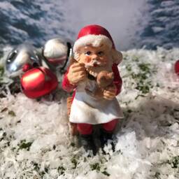 Miniature Santas, Mini Santa Claus, Craft Sweet Claus Birdhouse, Bear, With Bag, Mantle Santa, Table Top Santa - thumbnail 3