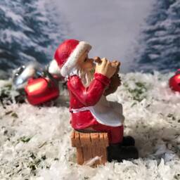 Miniature Santas, Mini Santa Claus, Craft Sweet Claus Birdhouse, Bear, With Bag, Mantle Santa, Table Top Santa - thumbnail 4