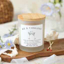 60Th Birthday Candle Gift, Personalised Custom Candle, 60 & Fabulous Gift For A Friend, Funny Present Women - thumbnail 3