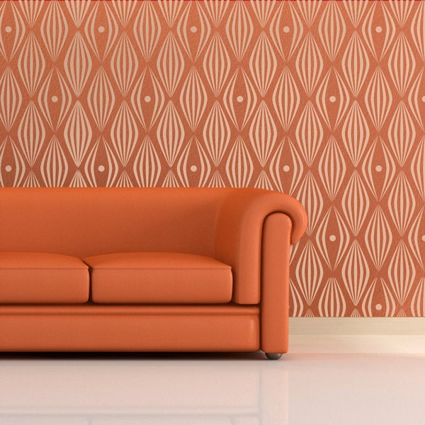 Retro Balloons Allover Wallpaper Stencil Diy Home Decor - image 1