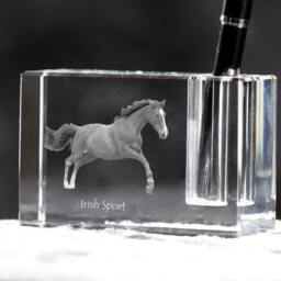Irish Sport Horse, Crystal Pen Holder With Horse, Souvenir, Decoration, Limited Edition, Collection - thumbnail 2