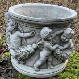 stone Garden Cherub Plant Pot Roman Planter Ornament Detailed Gift - thumbnail 2