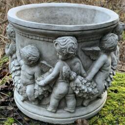 stone Garden Cherub Plant Pot Roman Planter Ornament Detailed Gift - thumbnail 3