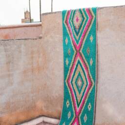 Moroccan Runner Rug - Hallway Pink Boho Vintage - thumbnail 2