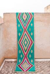 Moroccan Runner Rug - Hallway Pink Boho Vintage - thumbnail 1