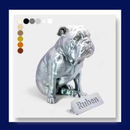British Bulldog Dog Statue/Ornament - Custom Personalisation 11 Colours Available Matte & Metallic - thumbnail 1