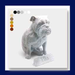 British Bulldog Dog Statue/Ornament - Custom Personalisation 11 Colours Available Matte & Metallic - thumbnail 3