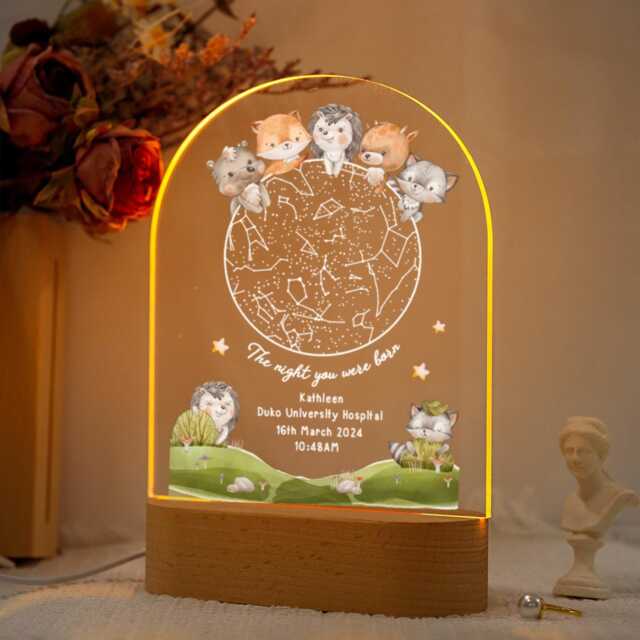 star Map Night Light For Baby, Personalized Special Day Constellation Map, Custom Birthday Gift Children, The Day You Were Born - image 1