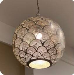 Moroccan Brass Lamp Pendant Hanging . Ceiling Lights , Available Colors, Antique Matt Gold, Silver Plated Copper - thumbnail 3
