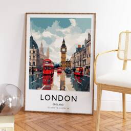 London Travel Poster Colorful English Art Print - thumbnail 3
