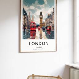 London Travel Poster Colorful English Art Print - thumbnail 2