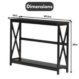 Slim Black Console Table Narrow Side Entryway Hallway Storage Shelf Desk - thumbnail 4