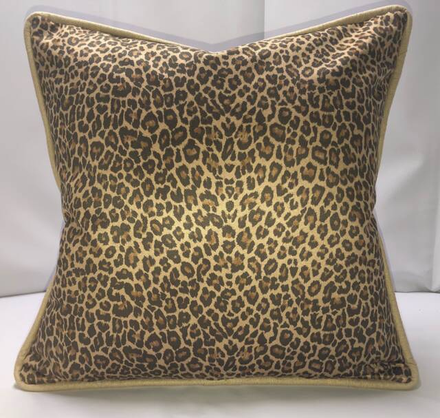 Leopard Print Cream & Brown Custom Pillow - image 1