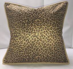 Leopard Print Cream & Brown Custom Pillow - thumbnail 1
