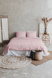 Organic Pink Linen Bedding Set Duvet Cover & Pillowcases