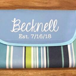 Personalized Extra Large Waterproof Outdoor Blanket With Tote Picnic Blanket Beach Mat Camping Wedding Gift - thumbnail 3
