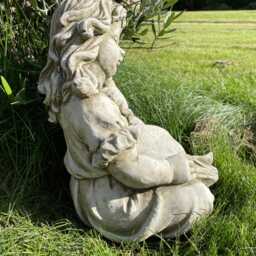Reading Girl Large Stone Statue - Outdoor Garden Ornament Child Sculpture British Made Decoration Gift - thumbnail 2