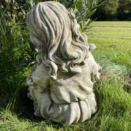 Reading Girl Large Stone Statue - Outdoor Garden Ornament Child Sculpture British Made Decoration Gift - thumbnail 3
