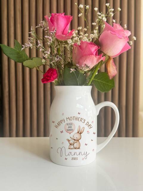 Personalised Mothers Day Flower Jug, Vase, Nanny Gifts, Mum Gift For Grandma, Nana Day, If Nanny's Were Flowers - image 1