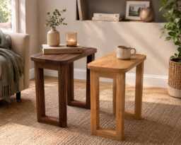 Solid Walnut/Oak Side Table - thumbnail 1