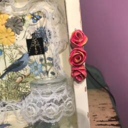 Beautifully Decorated Wood Box Table Light - thumbnail 2