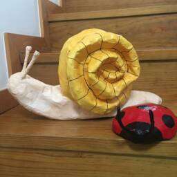 Paper Mache Giant Snail, Adam. Large Paper Sculpture, Original Home Decor - thumbnail 3