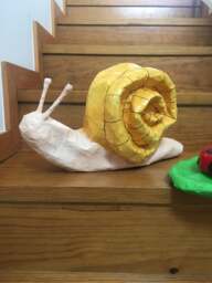 Paper Mache Giant Snail, Adam. Large Paper Sculpture, Original Home Decor - thumbnail 1