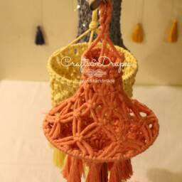 Handwoven Macrame Lantern, Boho Fringe Light, Baby Shower Decor, Chandelier, Lampshade, Lights For Cafes & Restaurants - thumbnail 4