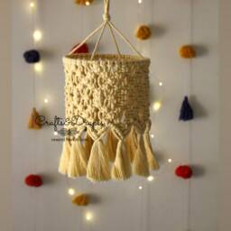 Handwoven Macrame Lantern, Boho Fringe Light, Baby Shower Decor, Chandelier, Lampshade, Lights For Cafes & Restaurants - thumbnail 3
