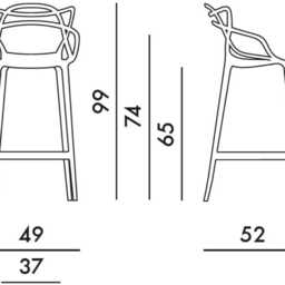 Grey Breakfast Bar Stool Masters Style Kitchen Chair Restaurant Pub Outdoor Dining Cafe Plastic - thumbnail 4