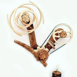 Handmade Wooden Kinetic Sculpture Swirl Clock Wall Art Oscillating Timepiece Pendulum Movement Hypnotic Decor - thumbnail 3