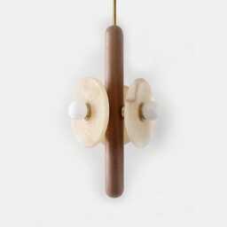 Onyx & Walnut Triple Modern Chandelier Kitchen Island Lighting Bathroom Foyer Ceiling Light Fixture - thumbnail 2