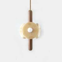 Onyx & Walnut Triple Modern Chandelier Kitchen Island Lighting Bathroom Foyer Ceiling Light Fixture - thumbnail 3