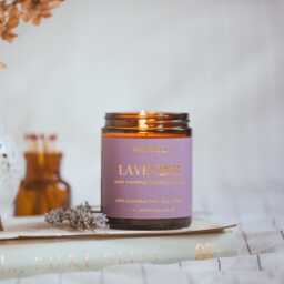Lavender Candle, Minimal Gifts, Sage Green, Plastic Free Stress Relief Vegan Birthday Gift