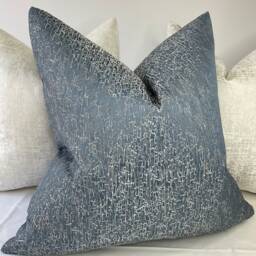 Blake Luxury Textured Cushion Cover - Denim Blue Designer Handmade Pillow Sham Case Throw Sofa Bed Double Sided - thumbnail 2