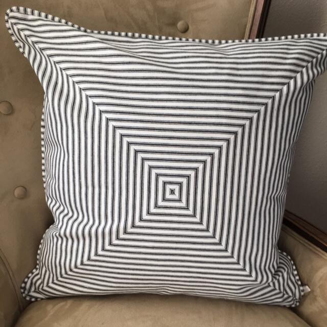 Black Stripe Pillow Cover Farmhouse Ticking Decor - image 1