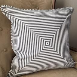 Black Stripe Pillow Cover Farmhouse Ticking Decor - thumbnail 3