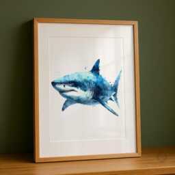 Realistic Shark Print Set Of 3 - Watercolour Ocean Animal Wall Art Nature Decor Unframed Gift For Fans Or Sea Lovers - thumbnail 3